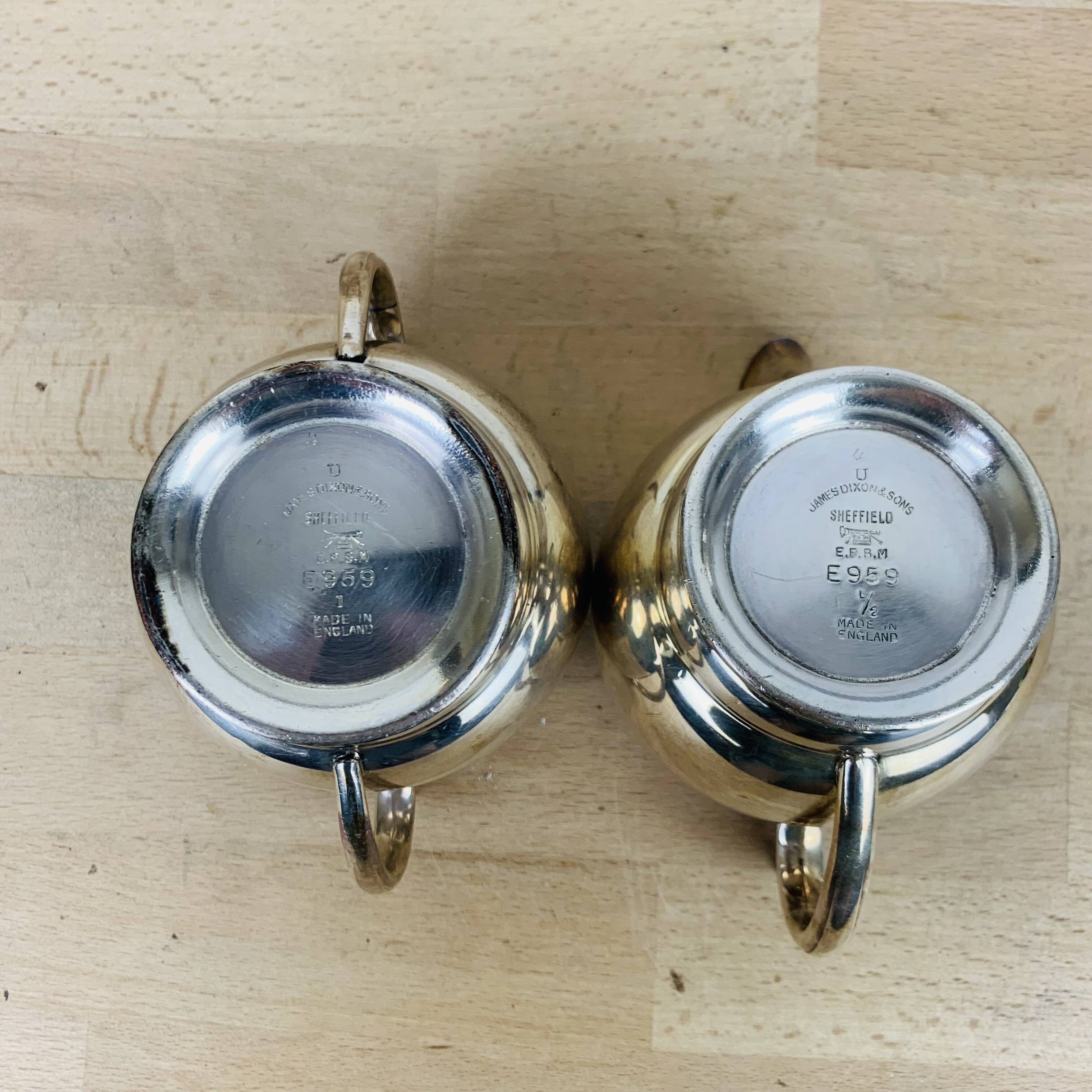 English tea/coffee set by James Dixon & Sons in silver plated metal