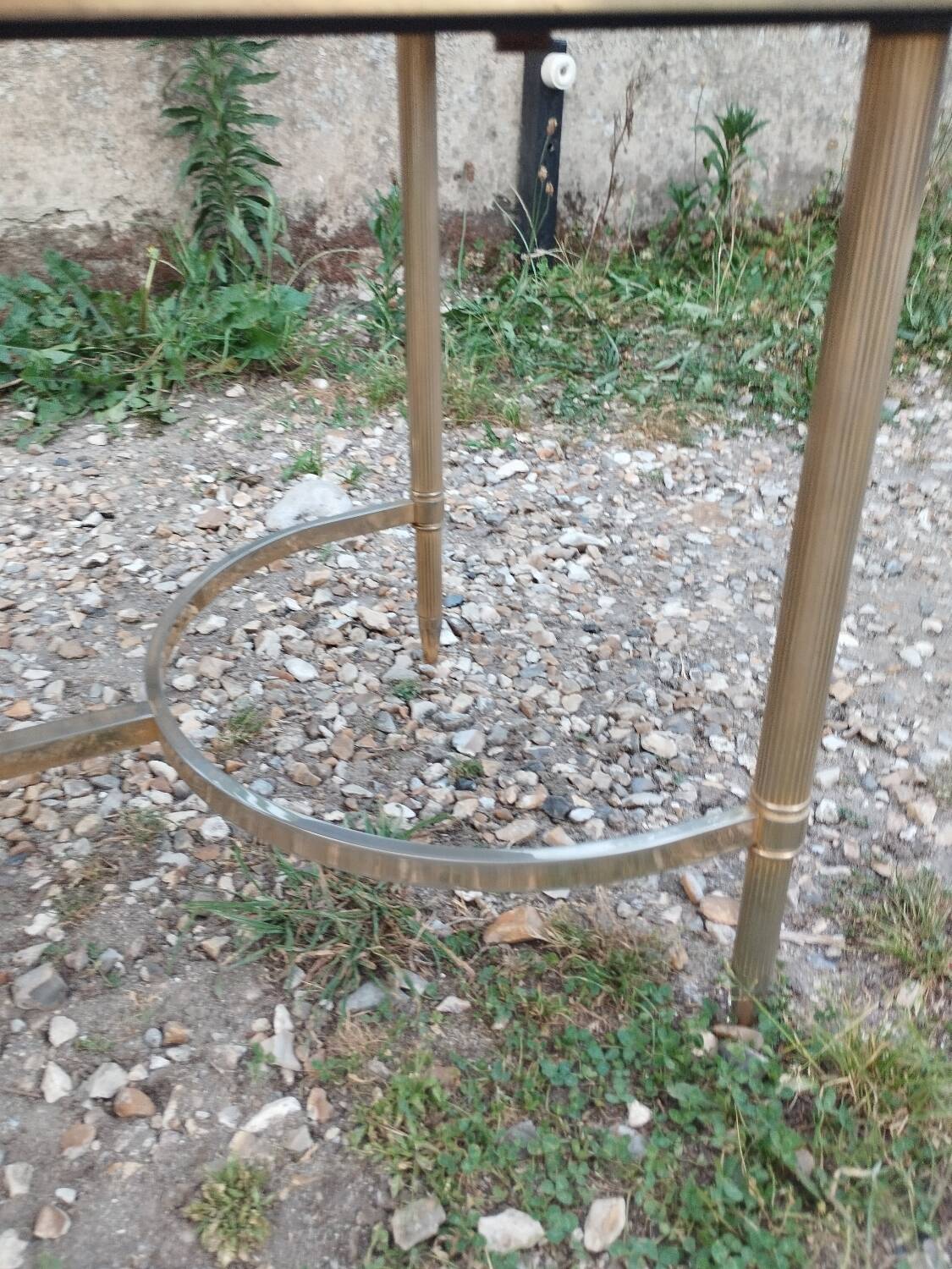 Antique vintage coffee table with marble top