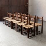 Set of 12 Brutalist Dining Chairs