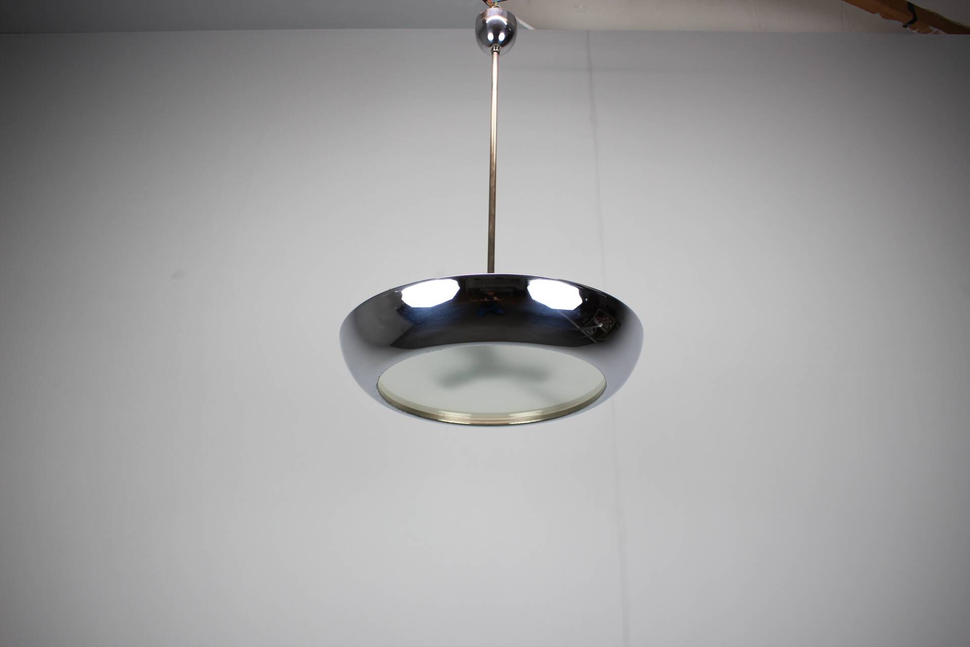 Suspended UFO lamp by Josef Hurka for Napako, Czechoslovakia, 1930s