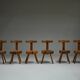 Set brutalist tree trunk chairs, 1970s France.