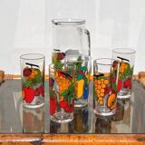 Borgonovo pitcher and glass set. Vintage 70s