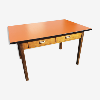 Table de ferme vintage formica et bois