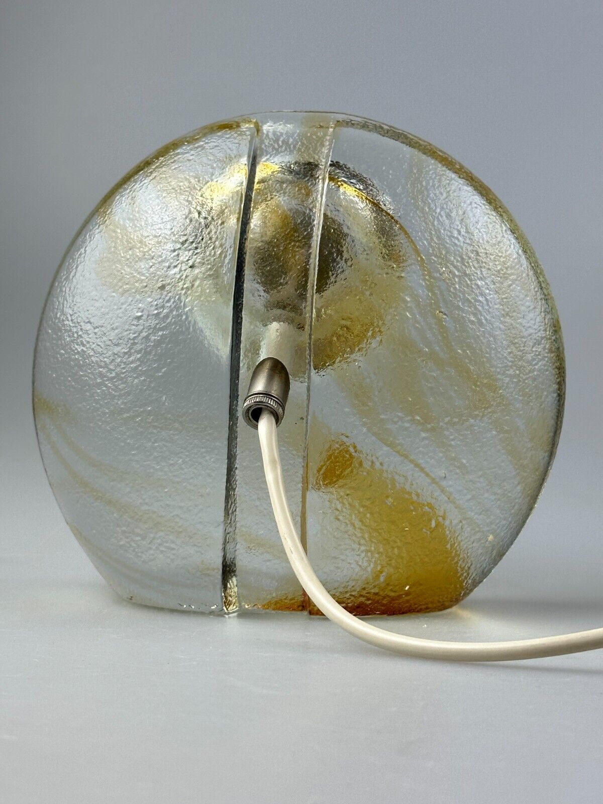 60s 70s table lamp Murano glass brass color inclusions space age design