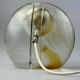 60s 70s table lamp Murano glass brass color inclusions space age design