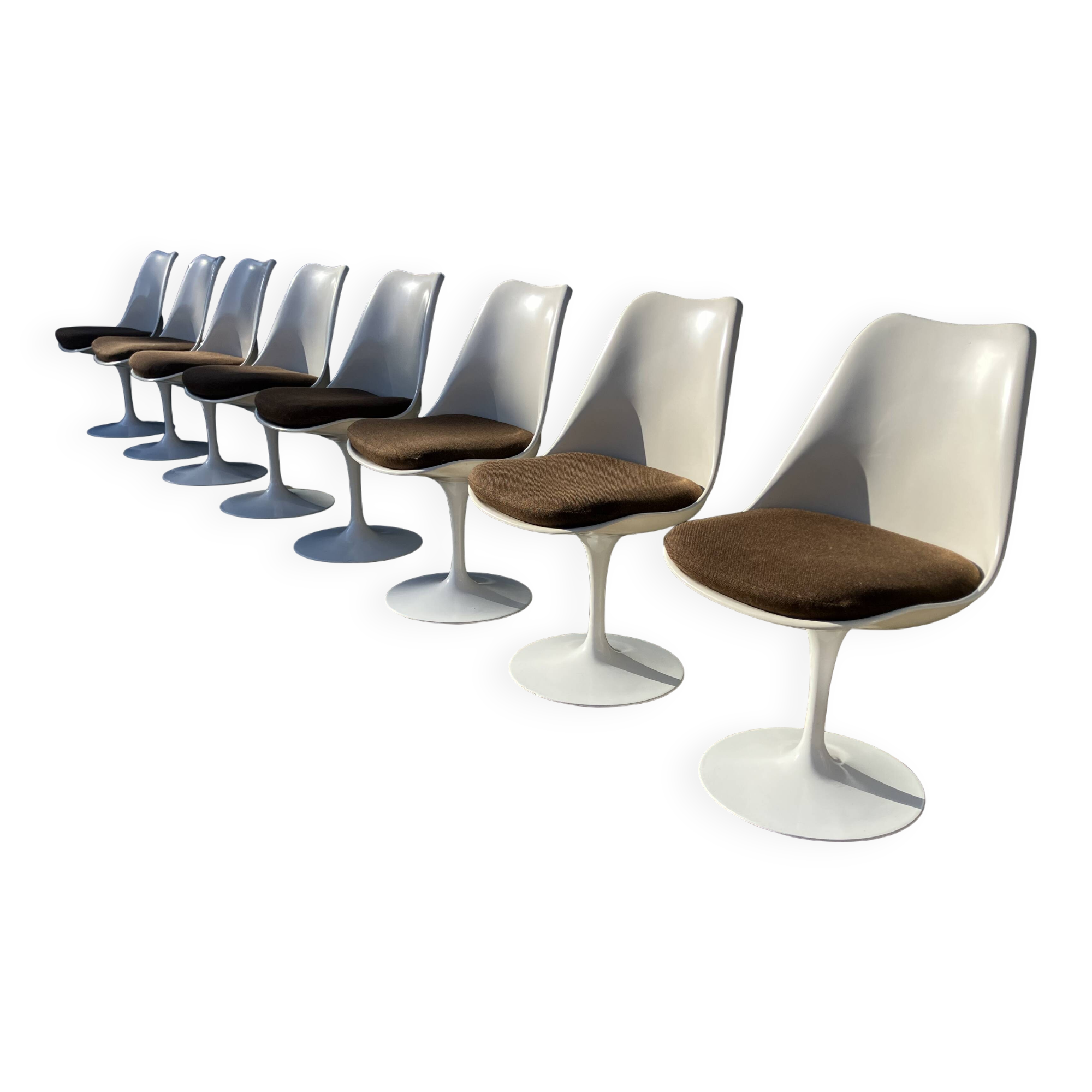 8x original Knoll Tulip dining chairs Eero Saarinen