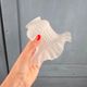 Set of 3 vintage satin glass tulips for lighting – Beaded and pleated decoration