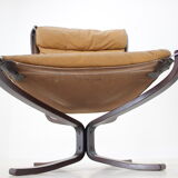 Sigurd Ressell Pair of Falcon Chairs Leather by Vatne Møbler Norway