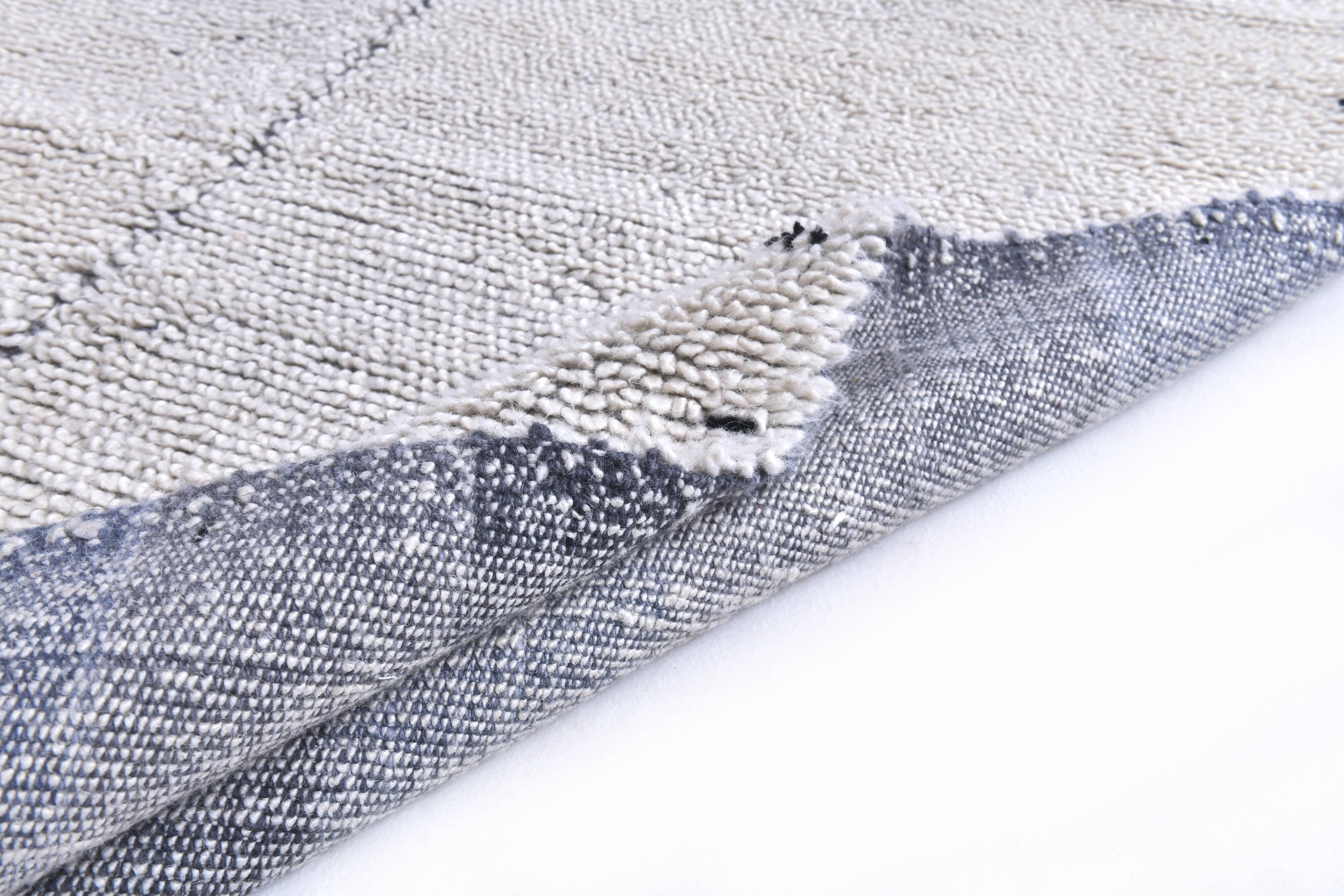 blue wool maroccan style large rug, 300x200 cm wool blue rug