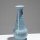 Turquoise ceramic conical vase, accolay, 1950s