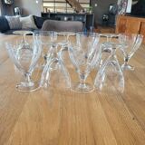 10 antique crystal stemmed glasses