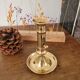 Push candle holder with hollow dish