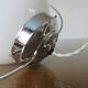 Art Deco pendant light in opaline and chrome-plated brass, 1930s-1940s