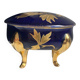 Cobalt blue and gold porcelain bonbonnière, signed JLMenau.