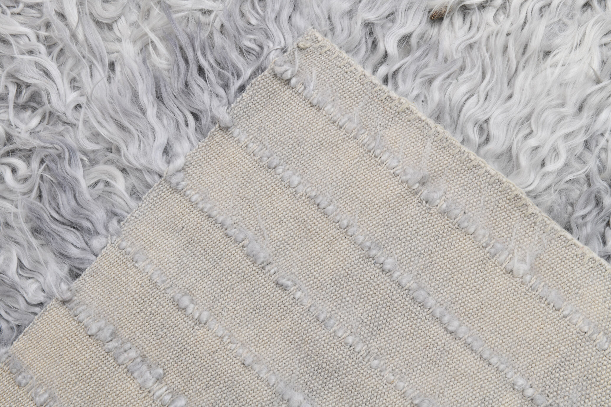 Wool gray turkish runner rug 262x96cm