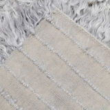 Wool gray turkish runner rug 262x96cm