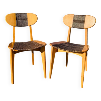 Paire de chaises Roger Landault pour Sentou