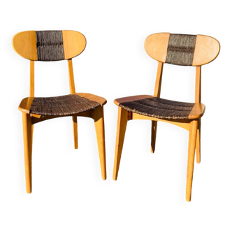 Paire de chaises Roger Landault pour Sentou