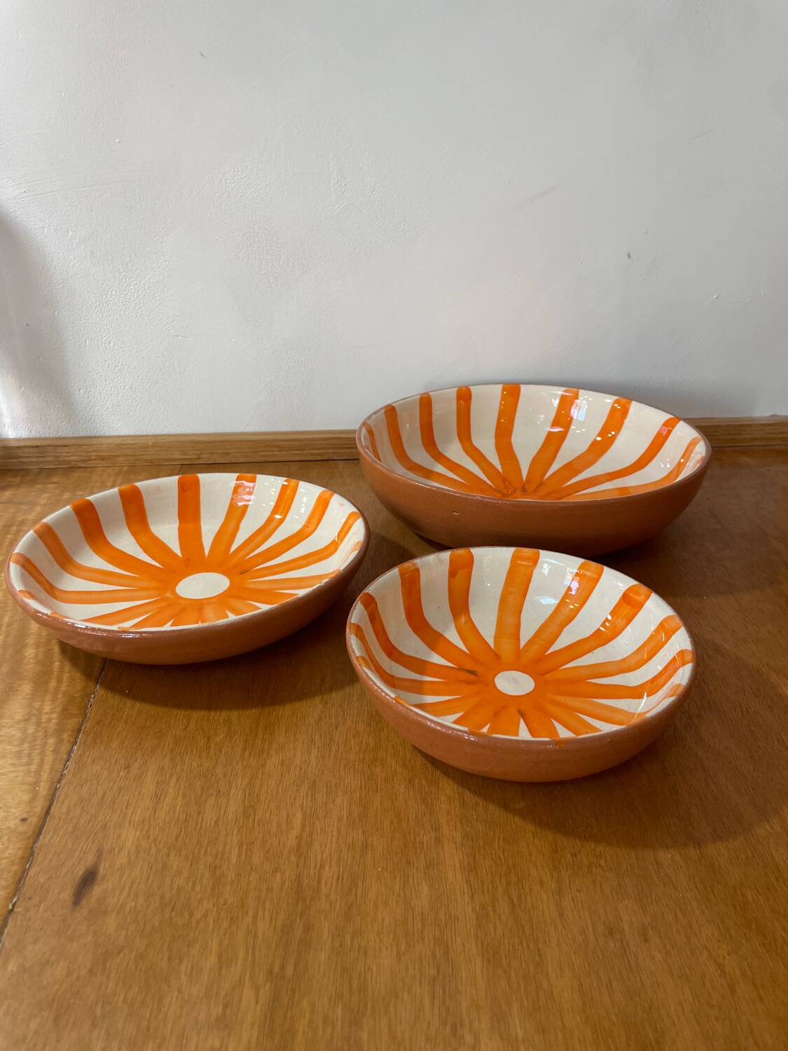 Set of handmade Moroccan ceramic deep dishes – Sole pattern