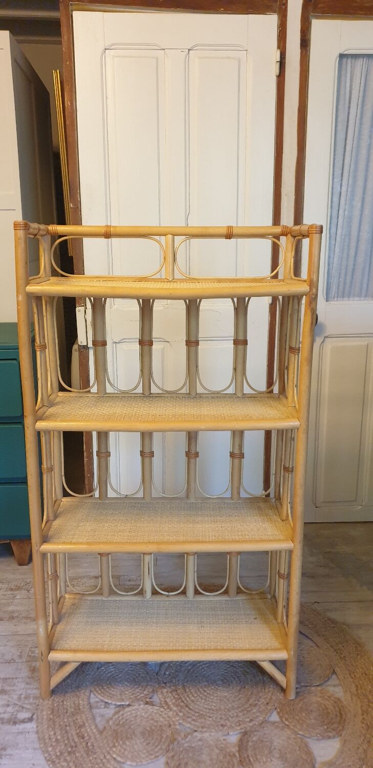 Rattan bookcase