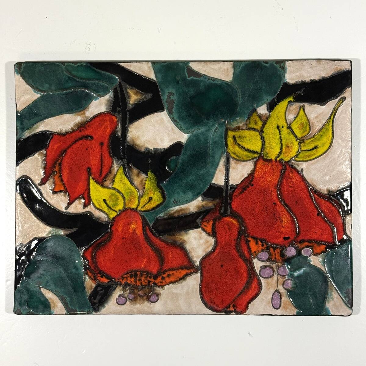 Ruscha ceramic wall decoration flowers Germany