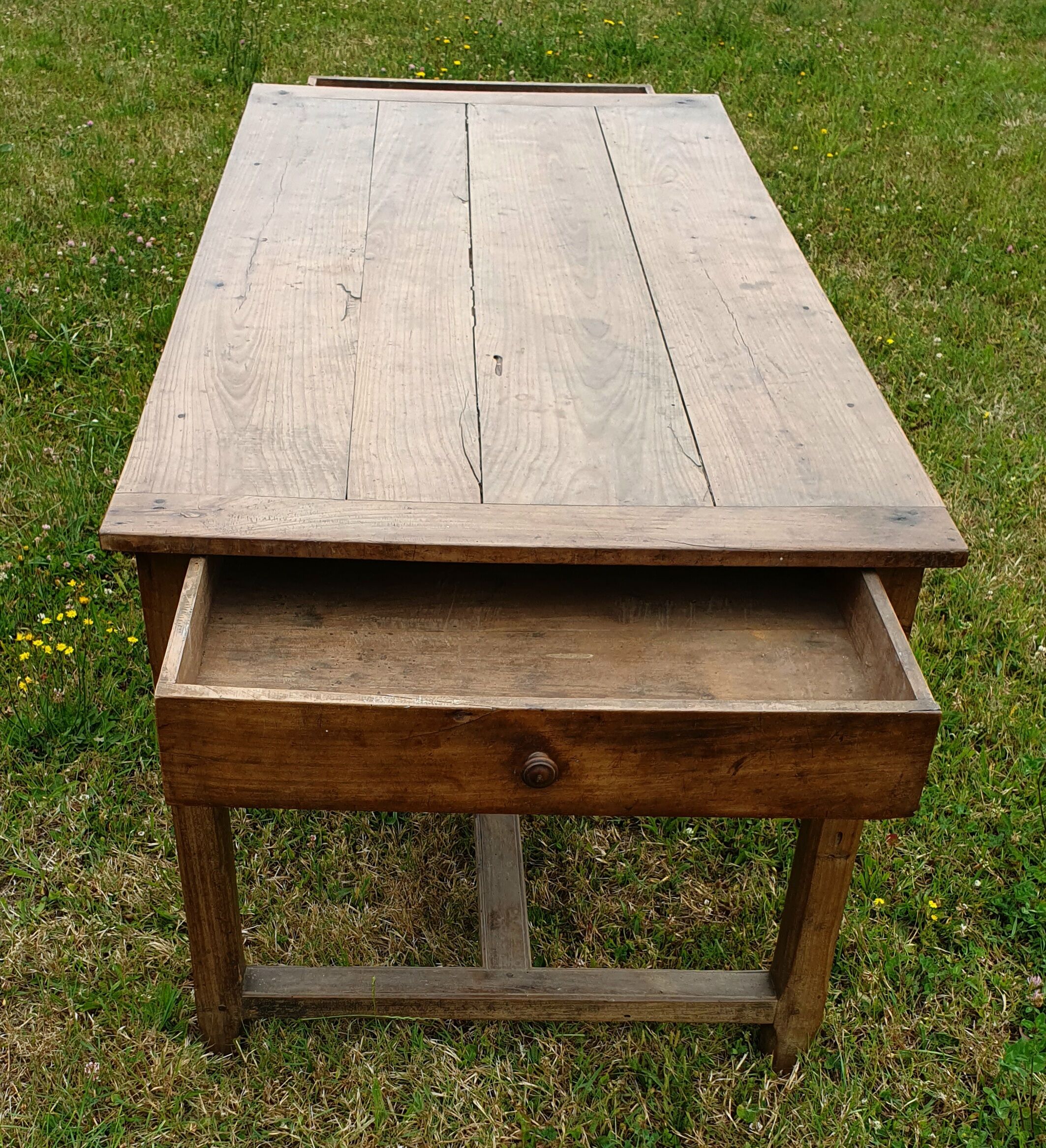 Old farmhouse table with drawers