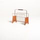 Scandinavian teak and metal magazine rack, 1960s