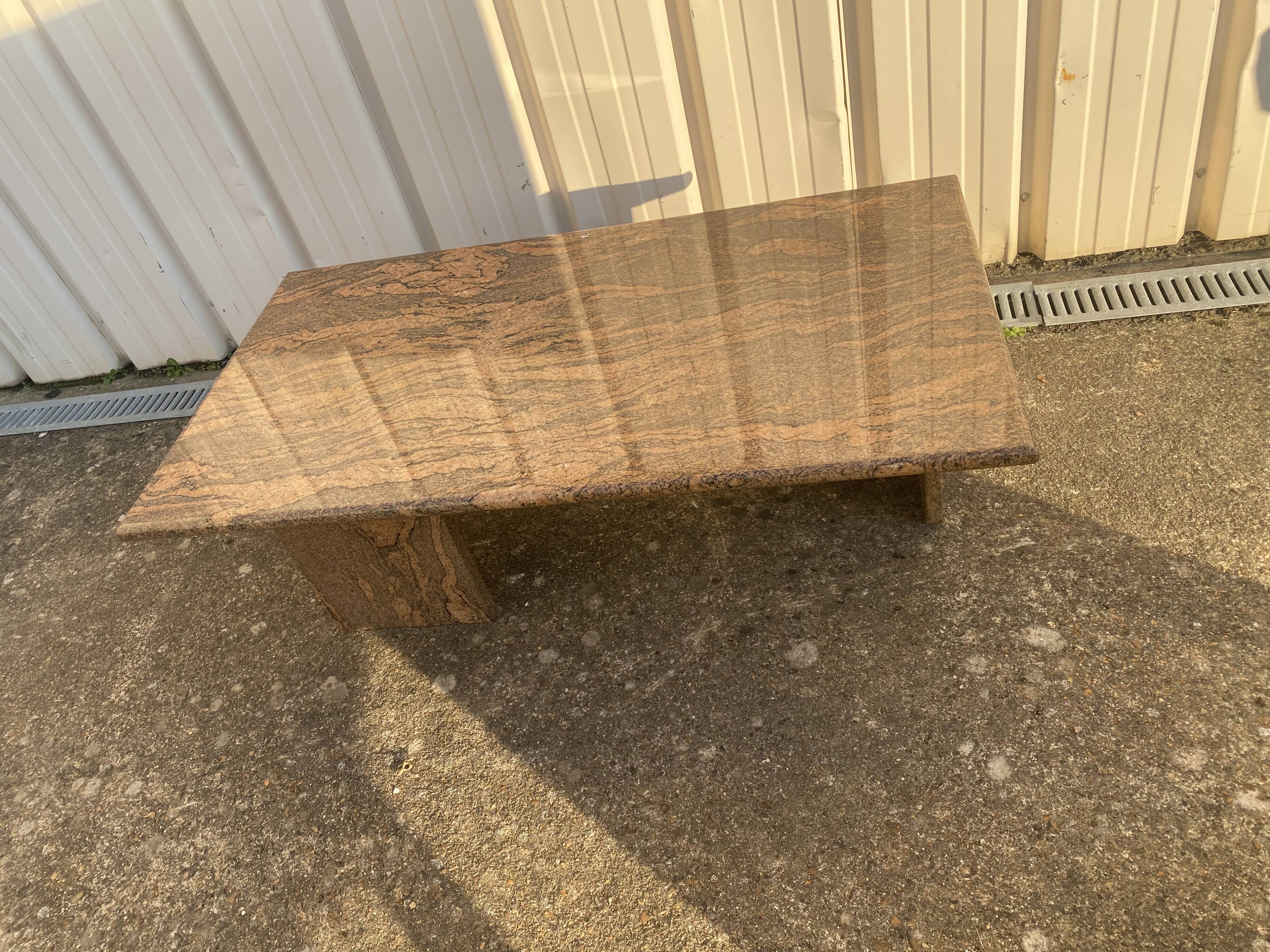 Travertine pink coffee table