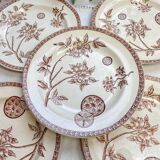 5 grandes assiettes anciennes en Terre de fer marron - Grand Dépôt Paris