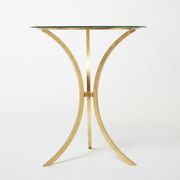 Golden iron and glass pedestal table by Roger Thibier 1960