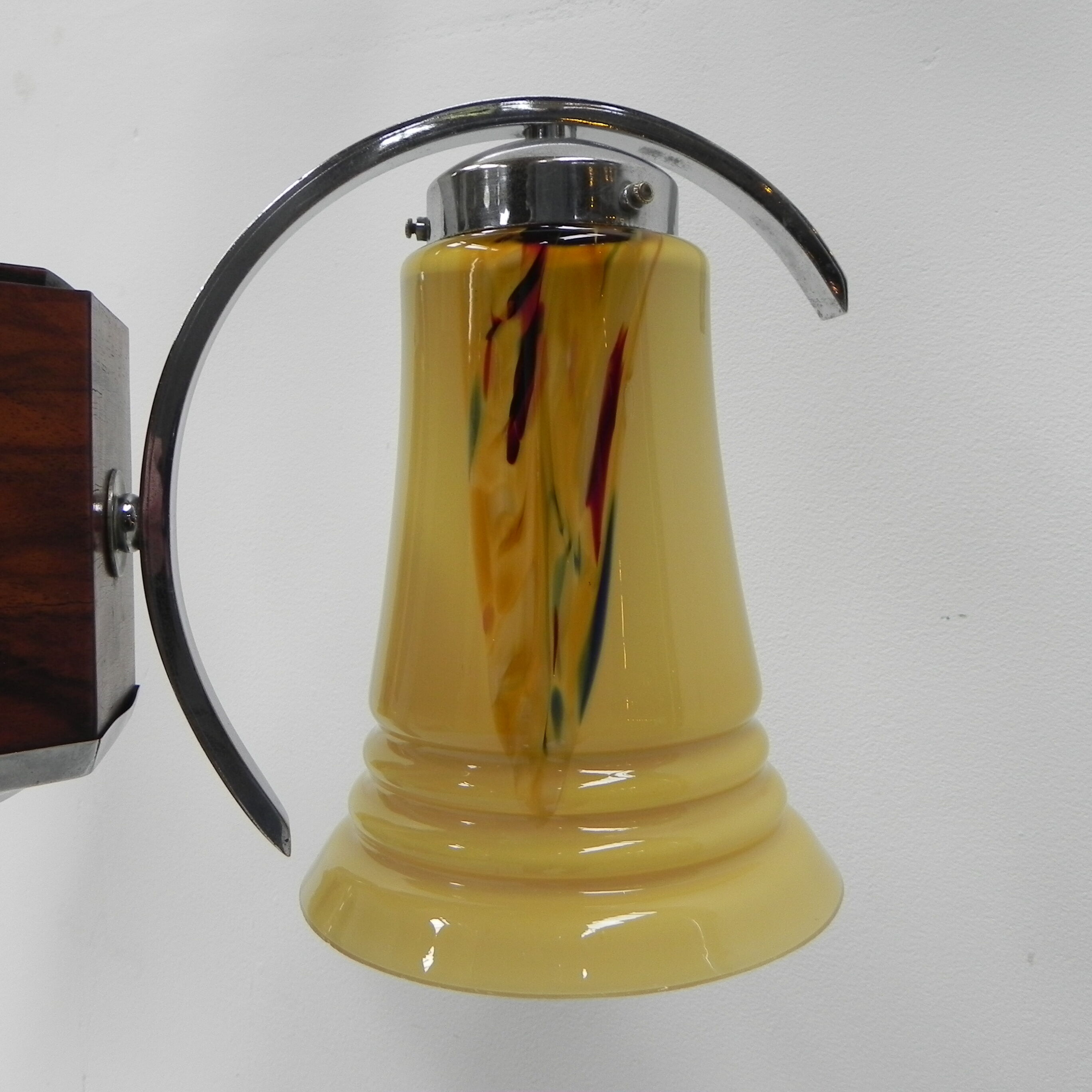 Art deco hanging lamp in glass