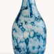Brutalist Blue and White Reactive Art Glass Vase, Europe, 1970s