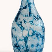 Brutalist Blue and White Reactive Art Glass Vase, Europe, 1970s