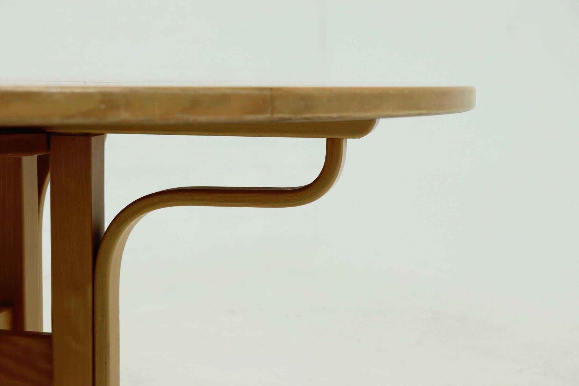 Architectural Bentwood Round Dining Table 1980s