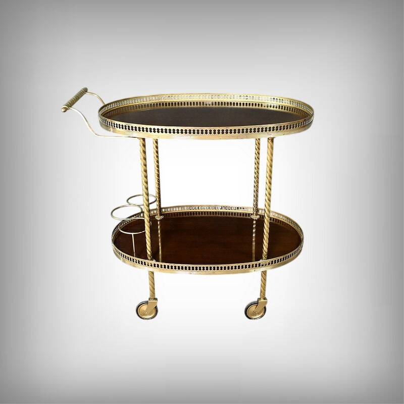 Brass Rolling Serving Cart - 1960