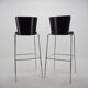 Midcentury chrome and wood bar stools by Ton, Czechoslovakia, 1980s