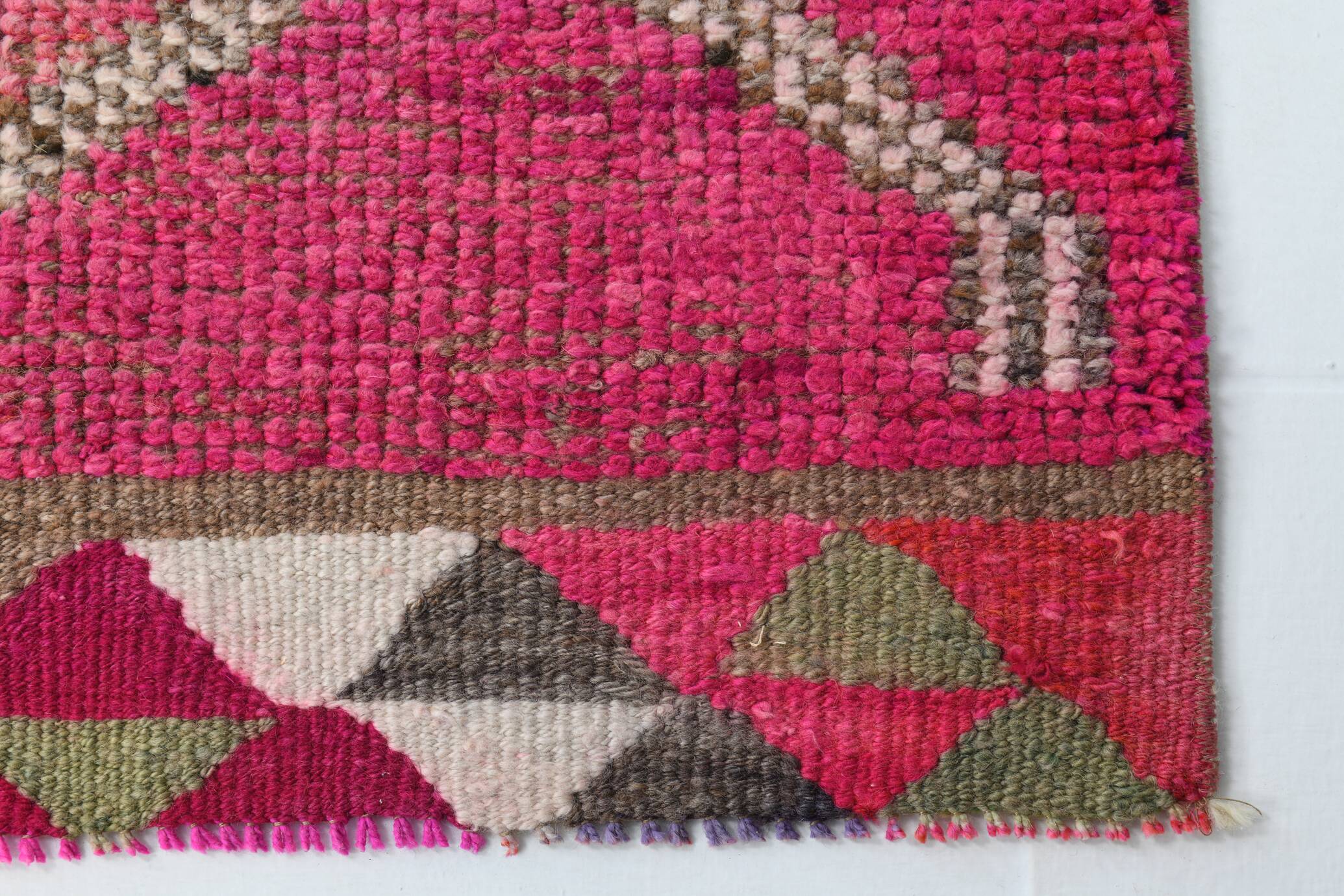 3x10 Pink & Cream Turkish Vintage Runner Rug, 100x317Cm