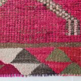 3x10 Pink & Cream Turkish Vintage Runner Rug, 100x317Cm