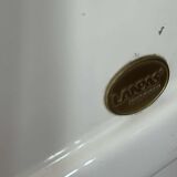 Space Age vanity table with large oval mirror