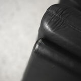 Minimalist german leather & chrome modular sofa from Klöber, 1980s