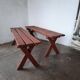 Paire de bancs pliant de  jardin  en bois