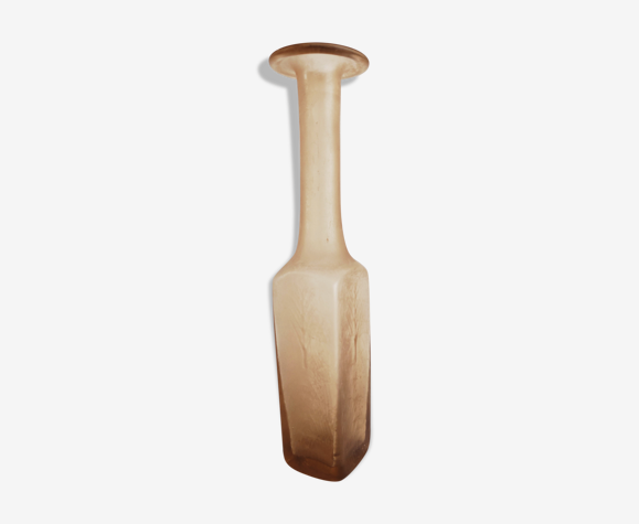 Vase en verre fumé orangé