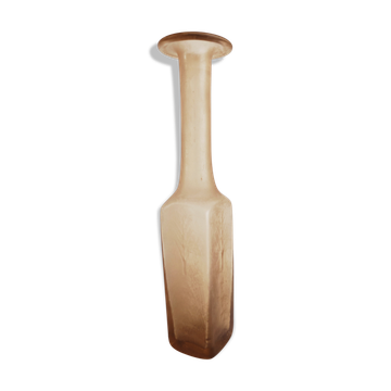 Vase en verre fumé orangé