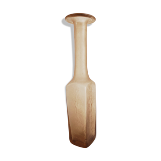 Vase en verre fumé orangé