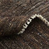 6x10 Brown & Beige Handmade Wool Kilim Rug, 195x324Cm