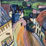 Tableau abstrait d'après Kandinsky Signé Rhode Dacige 1958
