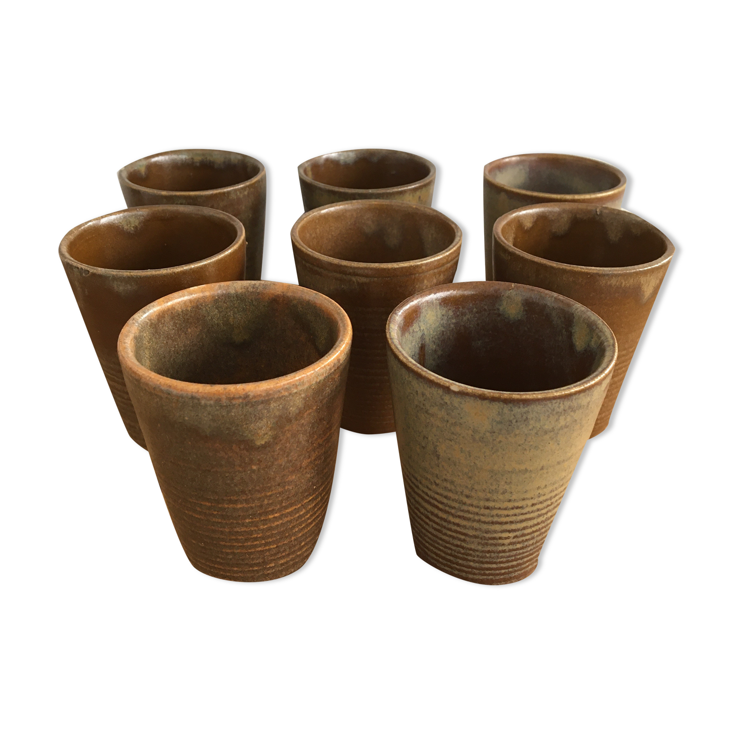 Set de 8 gobelets en grès digoin