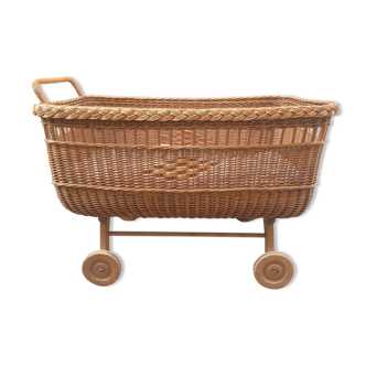 Large cradle wicker vintage organic mattress with "sound"