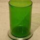 Cylinder vase in green glass ht 14.5 cm vintage 70's 80's