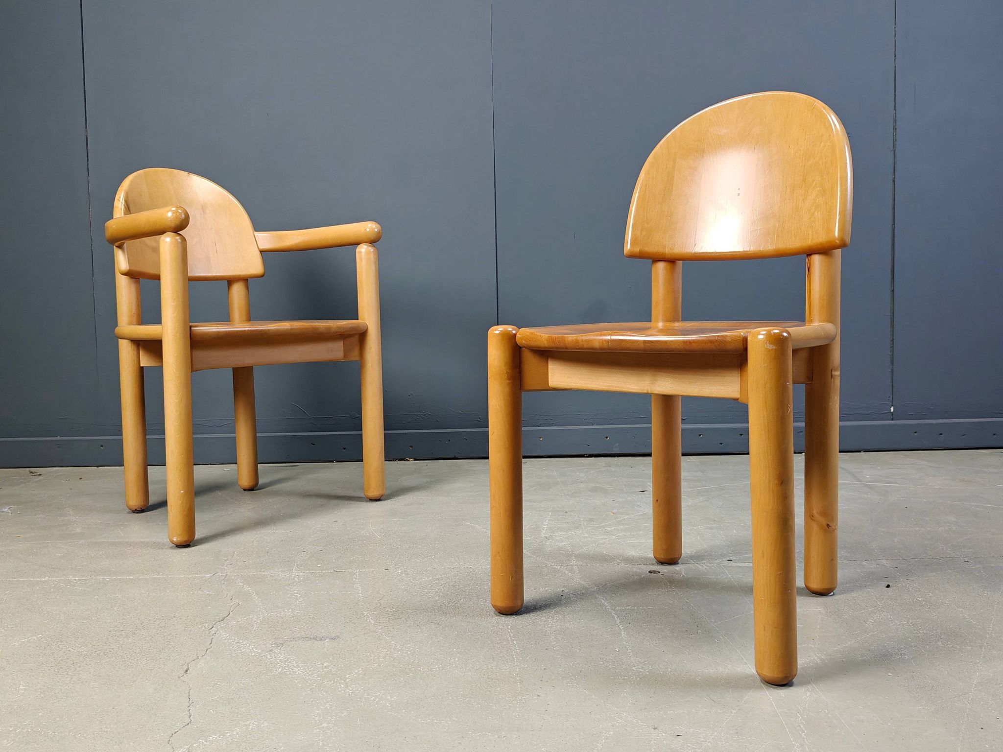 Rainer Daumiller pine wood dining chairs for Hirtshals Savvaerk set of
